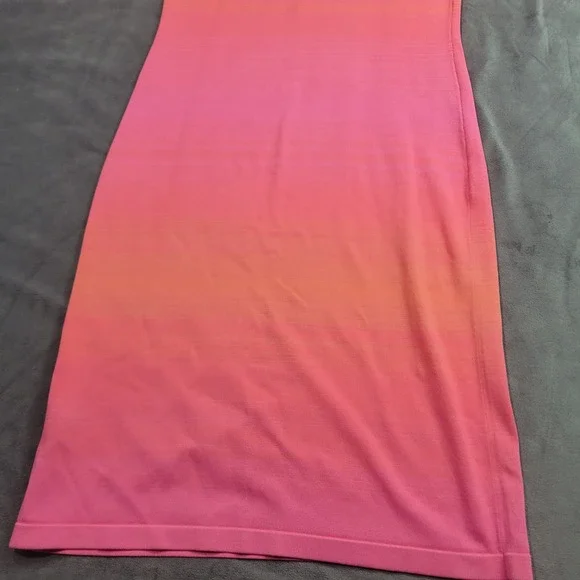 Lauren Ralph Lauren Women Pink Orange Ombre Knit Sheath Dress Medium Sunset Midi - Picture 9 of 11